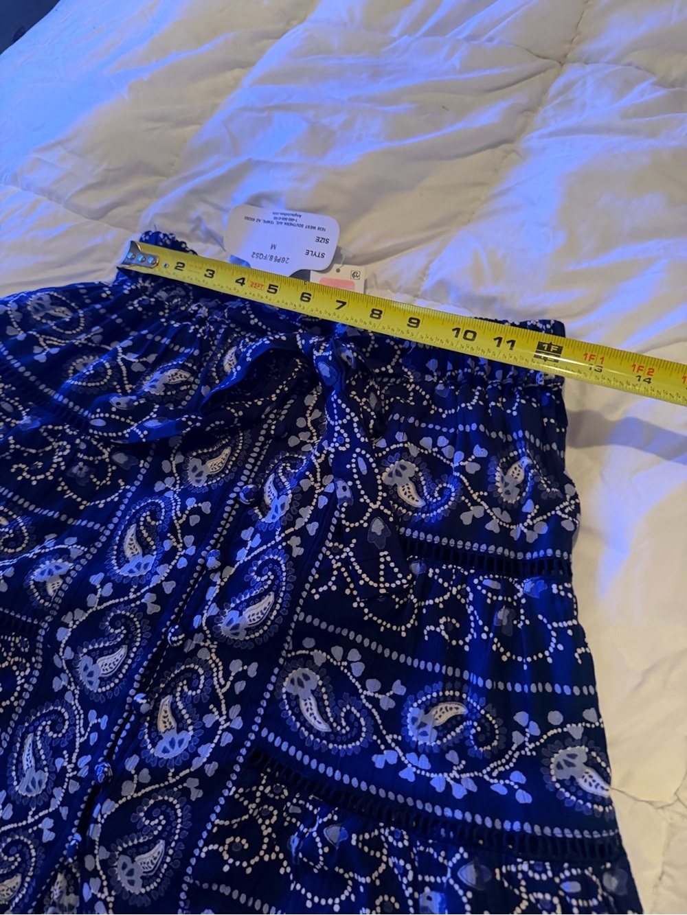 Angie Blue Paisley Tie-Waist Mini Skirt - Picture 6 of 10